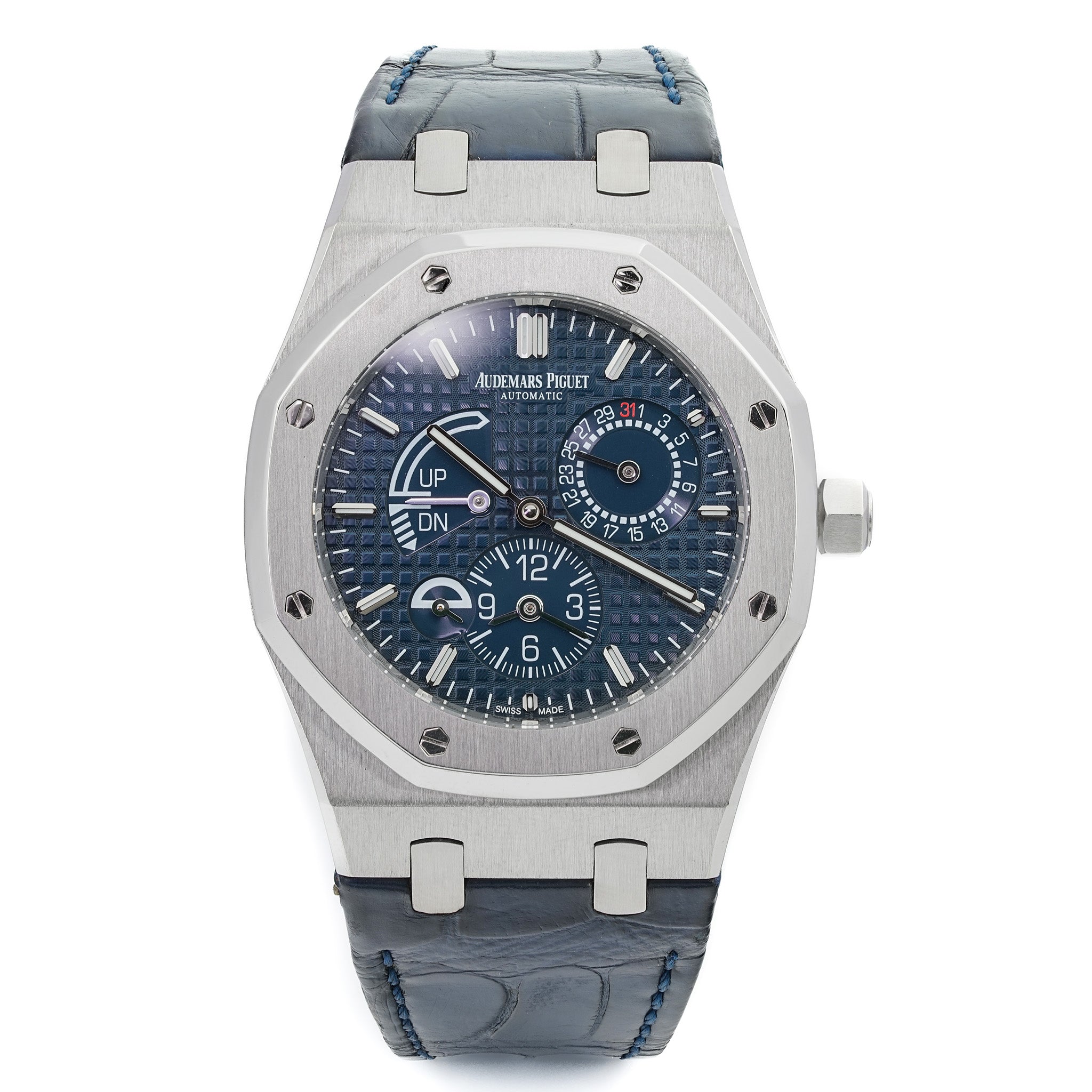 Audemars Piguet Royal Oak Dual Time Blue Dial Crocodile Strap