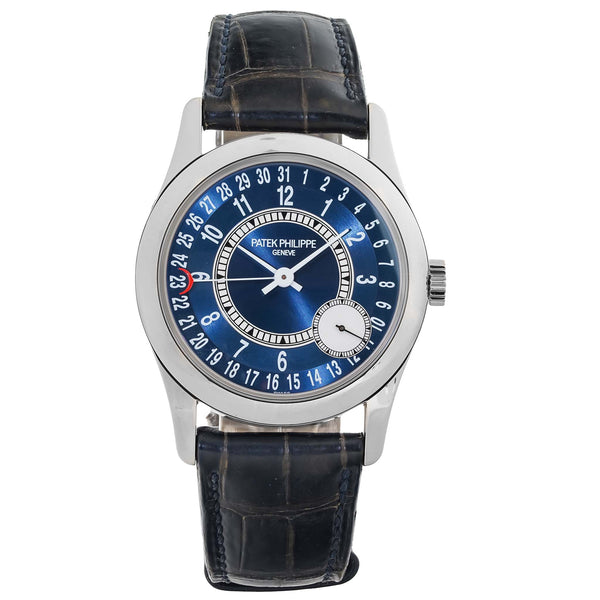 Patek Philippe Calatrava White Gold Blue Dial Rare 6000G-012