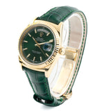 Rolex Day Date 36 Yellow Gold - Green Dial Leather Strap