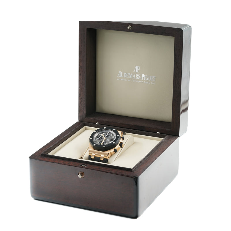 Audemars Piguet Royal Oak Offshore Chronograph 25940OK Rose Gold Rubber Clad Black Dial
