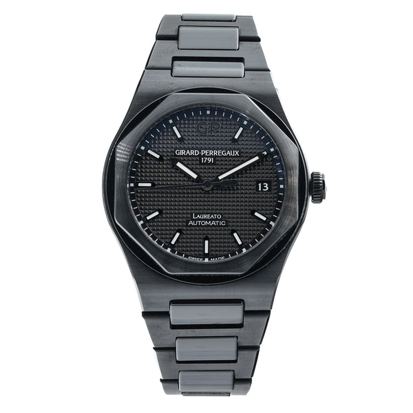 Girard Perregaux Laureato Ceramic Black Baton 38mm Swiss Horology