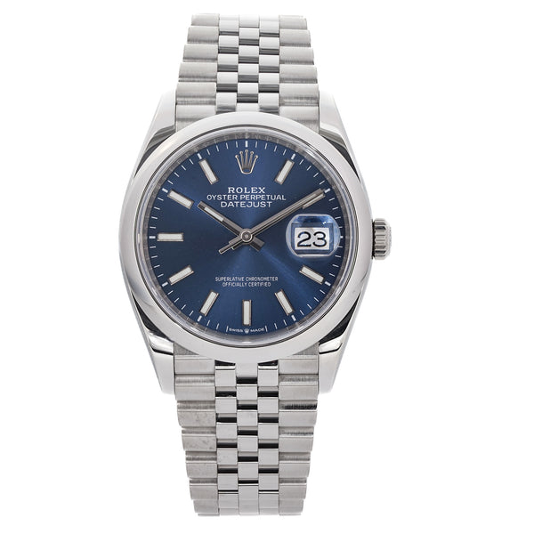 Rolex Datejust 36 Blue Dial Jubilee Smooth Dial