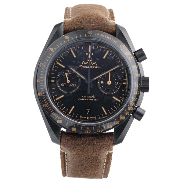 Omega Speedmaster Dark Side of the Moon Black Vintage Brown Strap