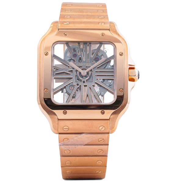 Cartier Santos Large Rose Gold Skeleton WHSA0016