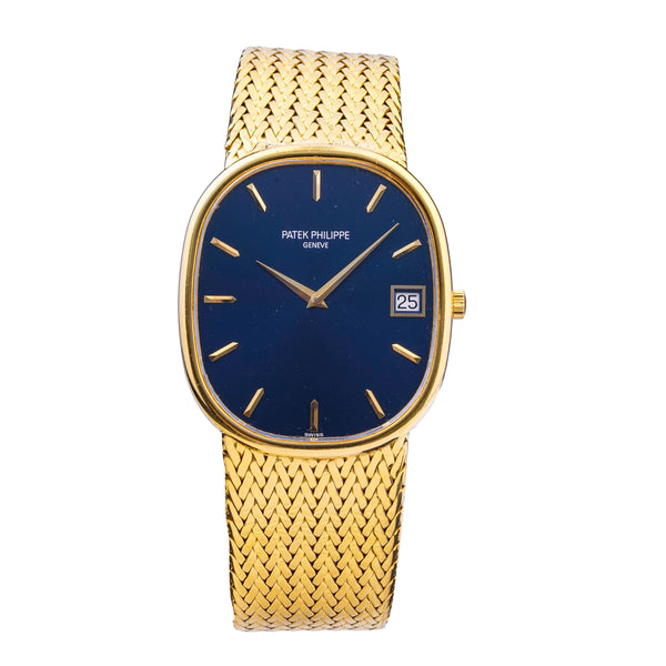 Patek Philippe Golden Ellipse Jumbo Blue Dial 3605/1J
