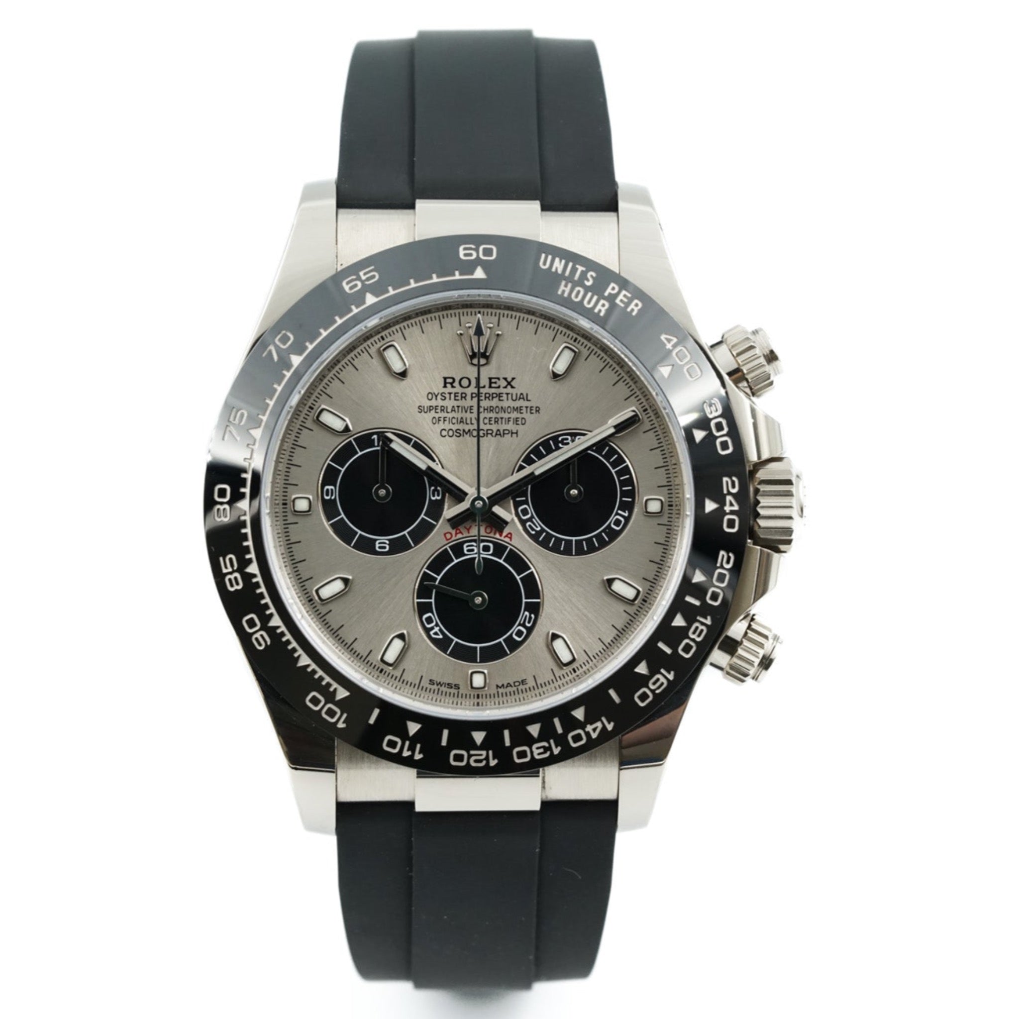 Rolex Daytona OysterFlex White Gold Silver Panda Dial – Swiss Horology