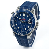 Omega Seamaster Diver 300 M Co‑Axial Master Chronometer 42 mm Blue Dial Rubber