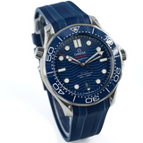 Omega Seamaster Diver 300 M Co‑Axial Master Chronometer 42 mm Blue Dial Rubber