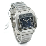 Cartier Santos De Cartier  NEW 2023  Silver Blue Watch Large Model